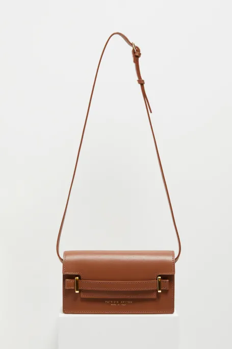Mini Ledertasche kamel