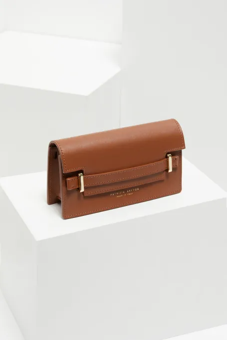 Mini Ledertasche kamel