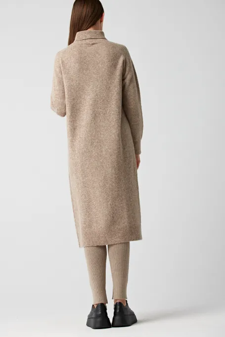 Stricktunika mit Alpakawolle Rollkragen