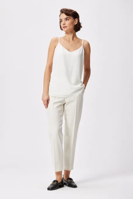 Weißes Seidentop Mari