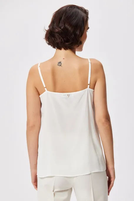 Weißes Seidentop Mari