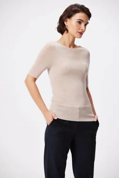 Nahtloses Kurzarm-Merinoshirt