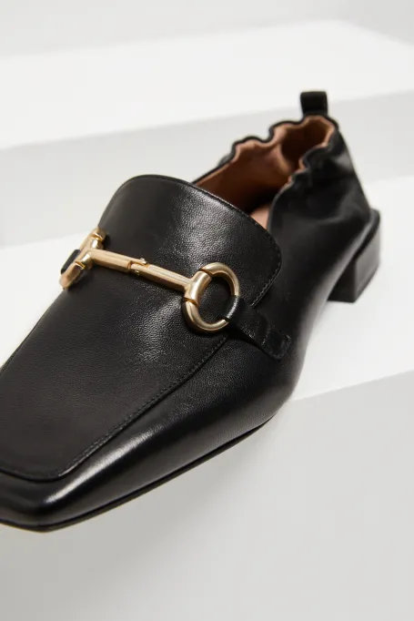 Schwarze Leder-Loafer
