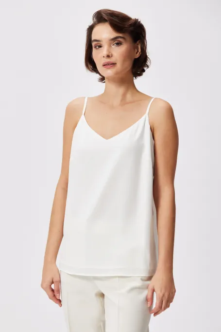 Weißes Seidentop Mari