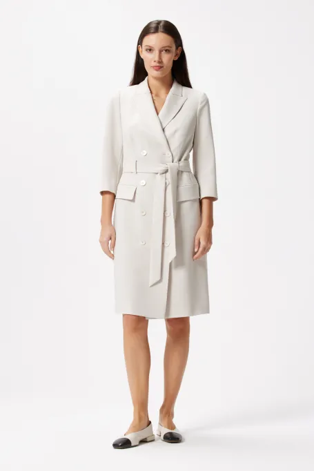 Doppelreihiges Kleid mit Gürtel Elise