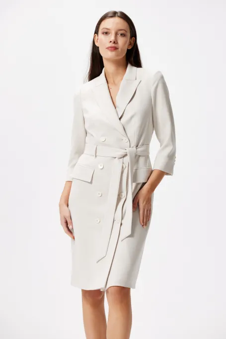 Doppelreihiges Kleid mit Gürtel Elise