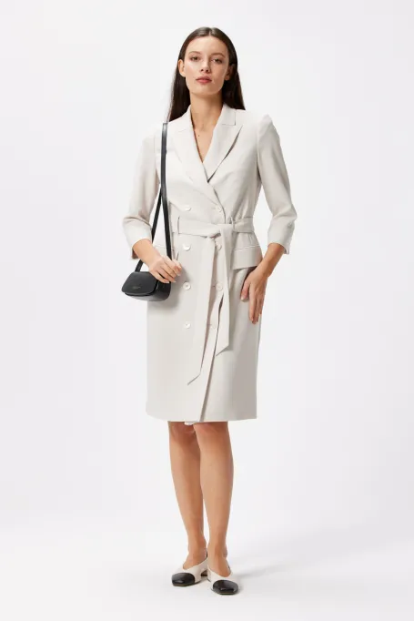 Doppelreihiges Kleid mit Gürtel Elise