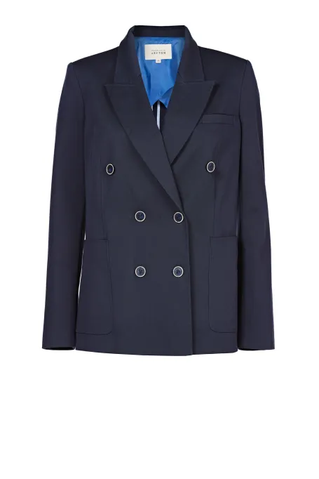 Marineblauer Baumwollblazer zum Anzug