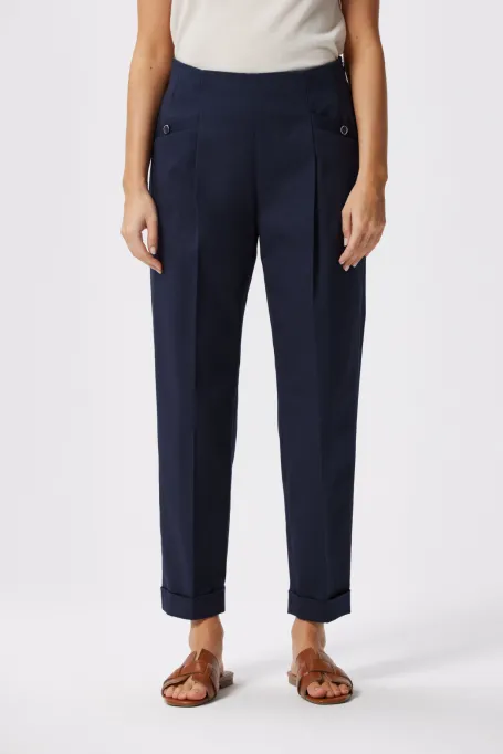 Dunkelblaue Baumwollhosen für den Anzug