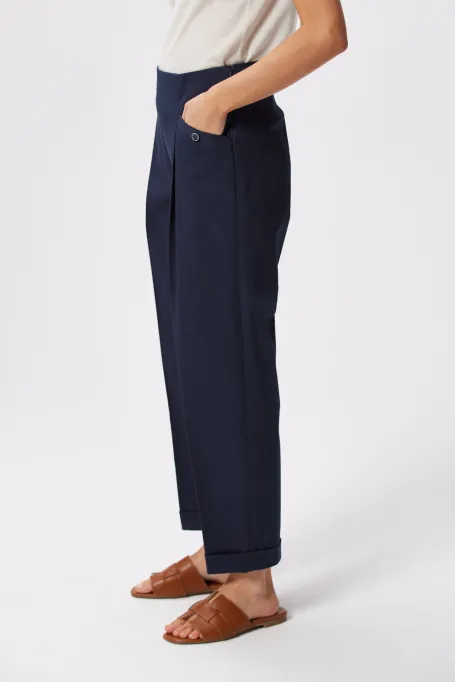 Dunkelblaue Baumwollhosen für den Anzug