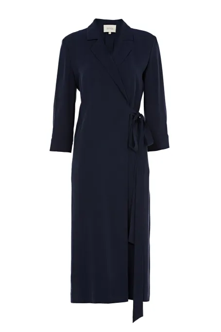 Marineblaue Wickelkleid