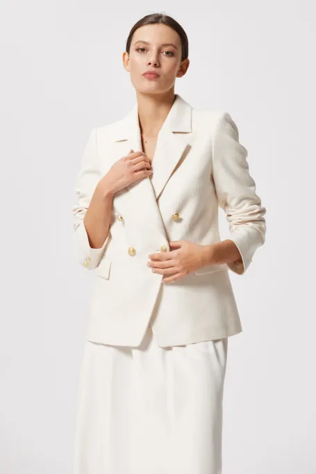 Weißer taillierter Blazer