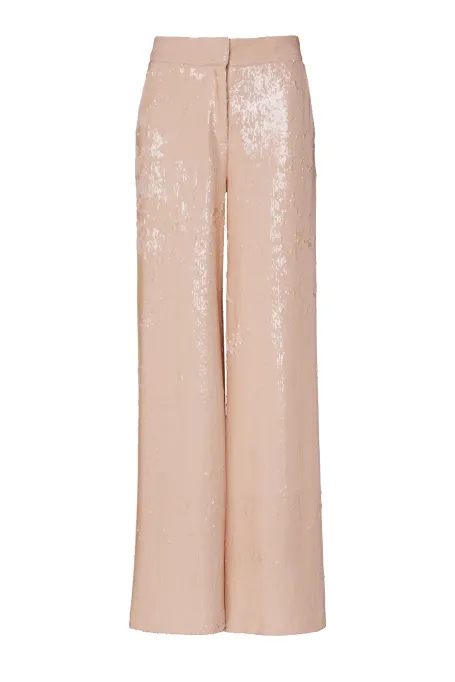 Weite paillettenhose zum Anzug