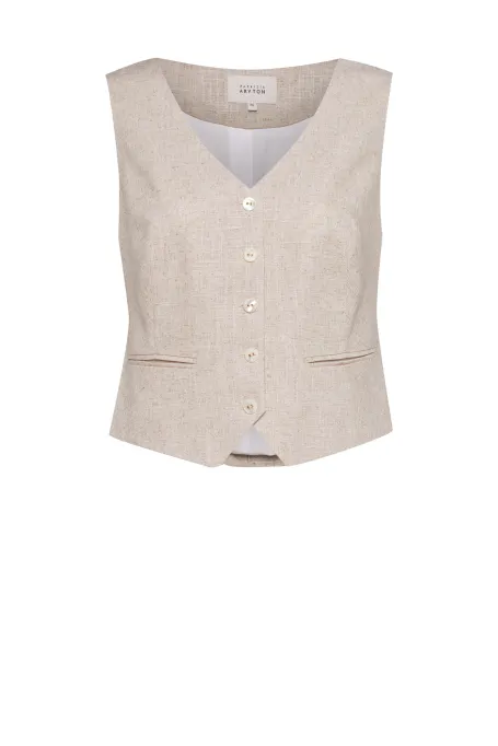 Beige Leinenweste zum Anzug