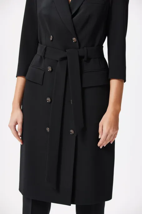 Schwarzes, doppelreihiges Businesskleid Elise