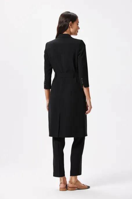 Schwarzes, doppelreihiges Businesskleid Elise