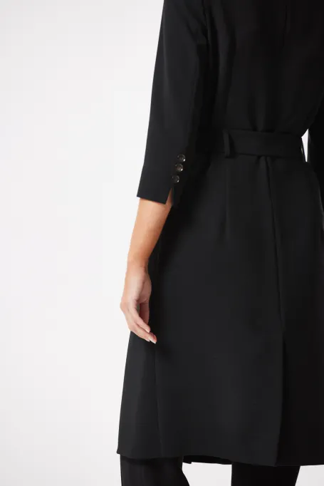 Schwarzes, doppelreihiges Businesskleid Elise