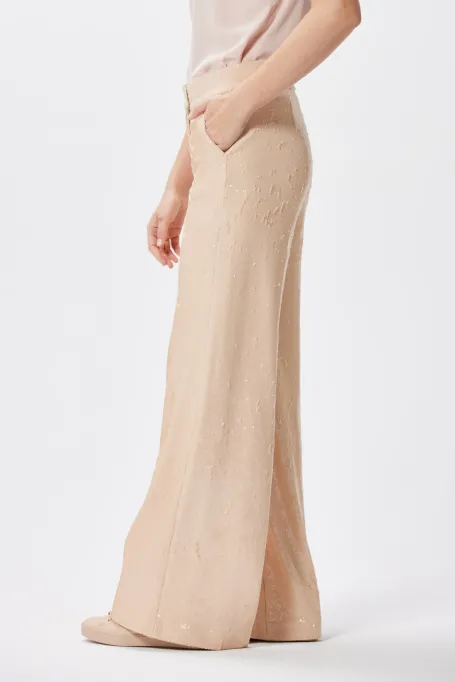 Weite paillettenhose zum Anzug