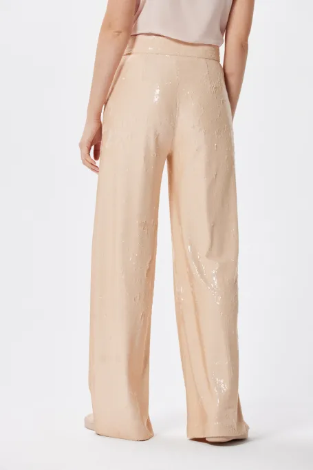 Weite paillettenhose zum Anzug