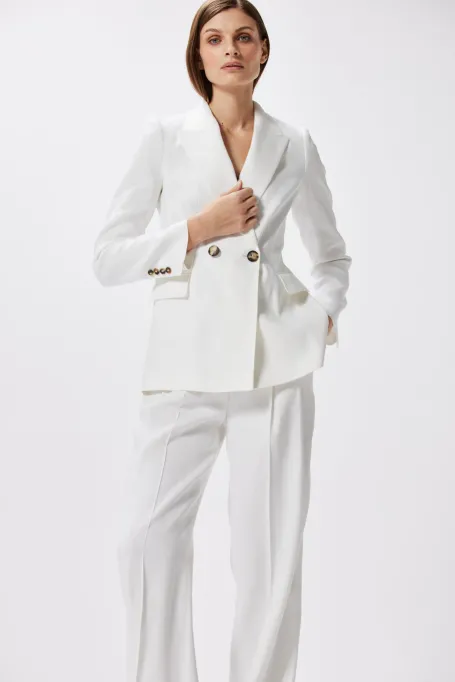 Weißer Leinenblazer für Anzug