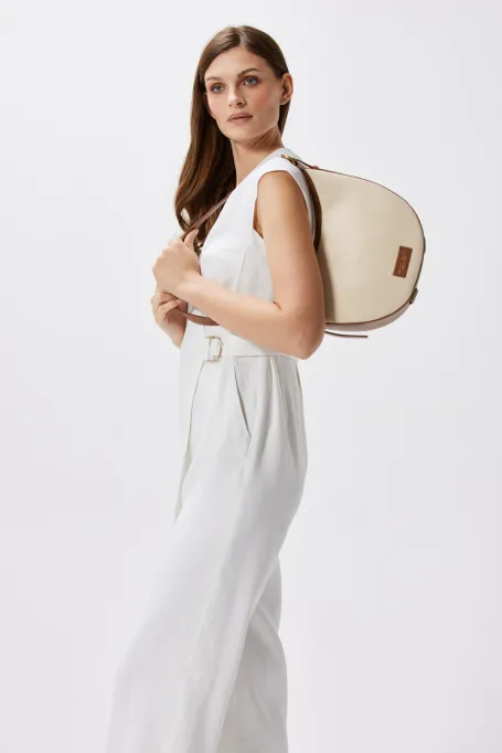 Weißer Leinen-Overall Weißer Leinen-Overall