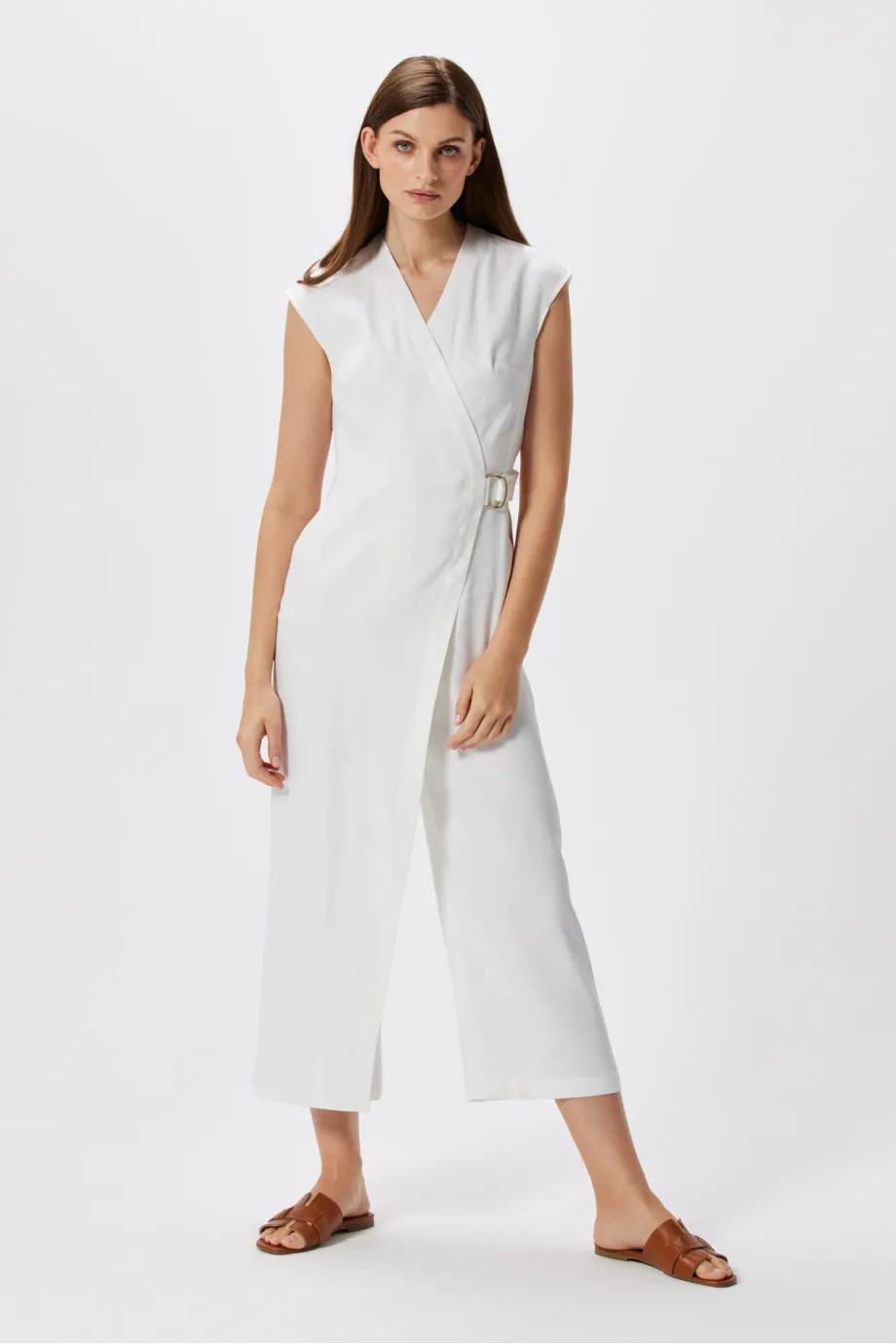 Weißer Leinen-Overall Weißer Leinen-Overall