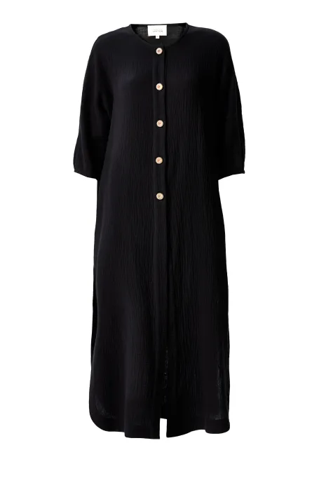 Schwarze lockere Baumwolltunika Schwarze lockere Baumwolltunika