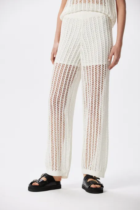 Ajourige beige Hose