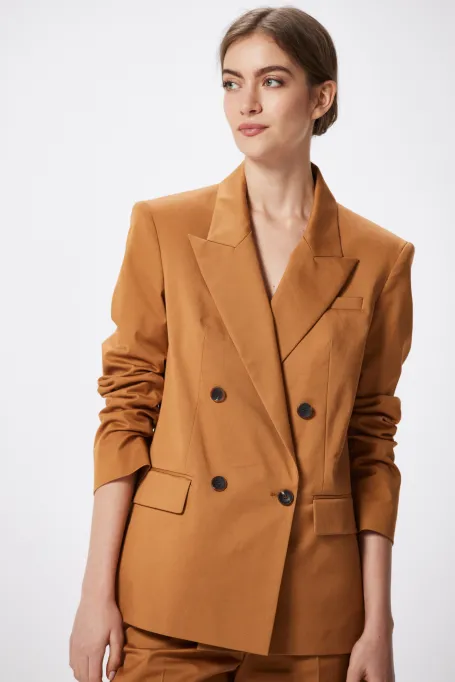 Baumwoll-Doppelreihiger Blazer zum Anzug