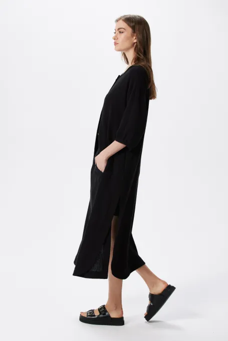 Schwarze lockere Baumwolltunika Schwarze lockere Baumwolltunika