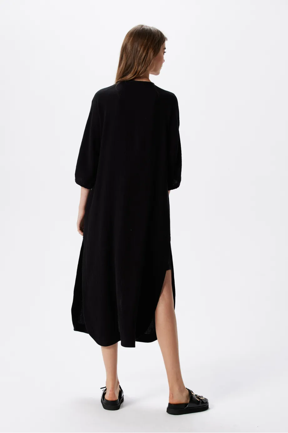 Schwarze lockere Baumwolltunika Schwarze lockere Baumwolltunika