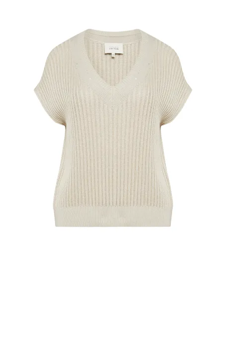 Locker sitzende Bluse mit Seide Ausschnitt V