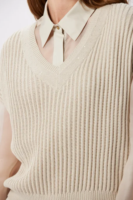 Locker sitzende Bluse mit Seide Ausschnitt V