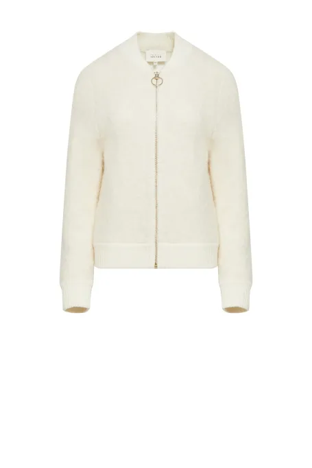 Weißer Cardigan aus Alpakawolle