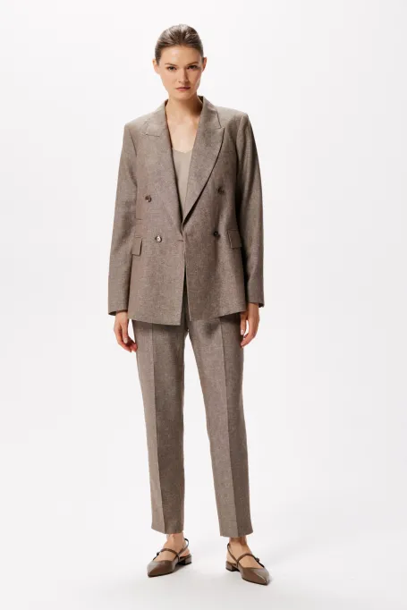 Blazer aus einem Mischgewebe aus kühler Wolle und Leinen für Anzüge