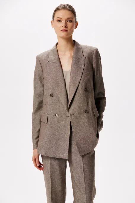 Blazer aus einem Mischgewebe aus kühler Wolle und Leinen für Anzüge