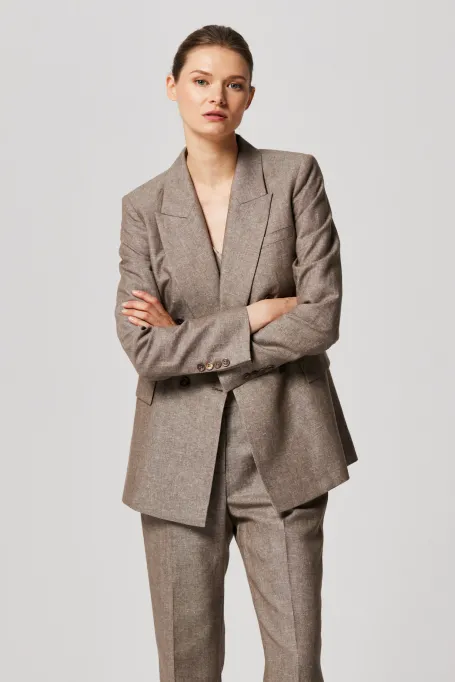 Blazer aus einem Mischgewebe aus kühler Wolle und Leinen für Anzüge