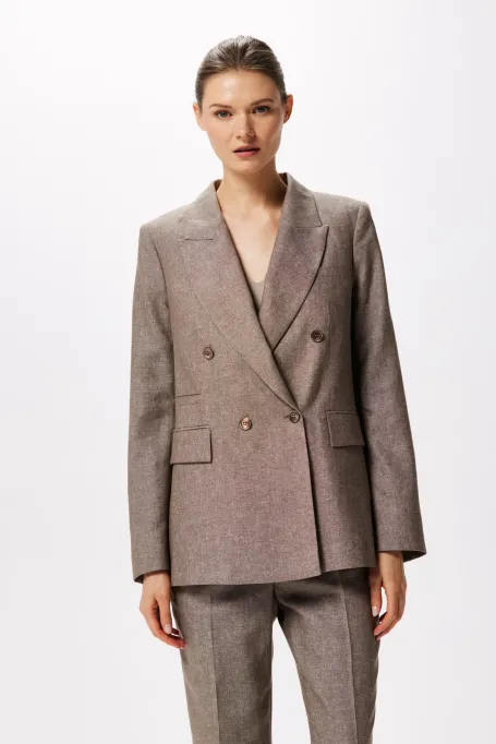 Blazer aus einem Mischgewebe aus kühler Wolle und Leinen für Anzüge