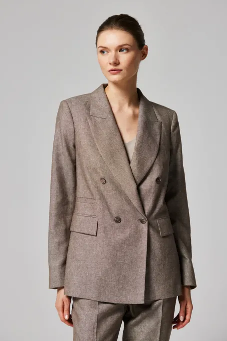 Blazer aus einem Mischgewebe aus kühler Wolle und Leinen für Anzüge