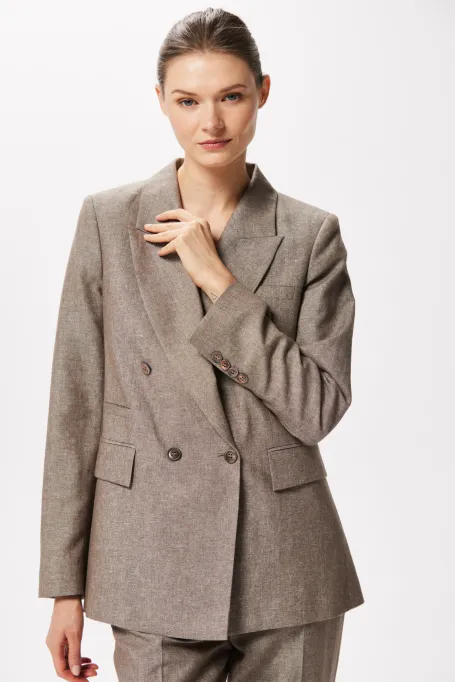 Blazer aus einem Mischgewebe aus kühler Wolle und Leinen für Anzüge