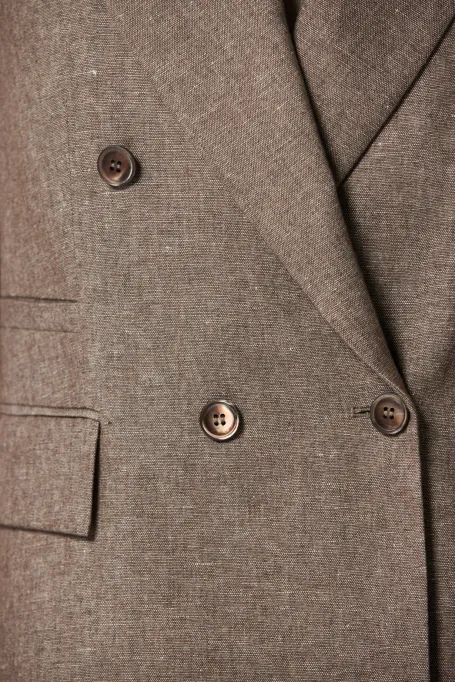 Blazer aus einem Mischgewebe aus kühler Wolle und Leinen für Anzüge