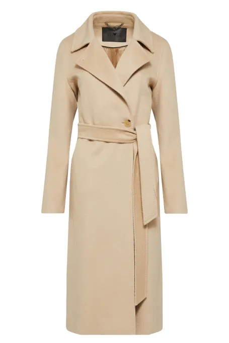 Midi-Wollmantel aus Kamelwolle