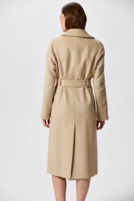 Midi-Wollmantel aus Kamelwolle