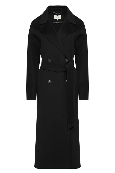 Schwarzer Doubleface-Kaschmirmantel