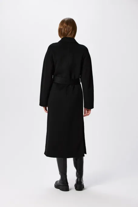 Schwarzer Doubleface-Kaschmirmantel