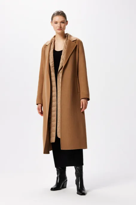 Doppelgesicht-Wollmantel mit Kaschmir