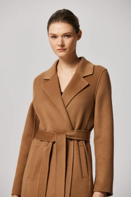 Doppelgesicht-Wollmantel mit Kaschmir