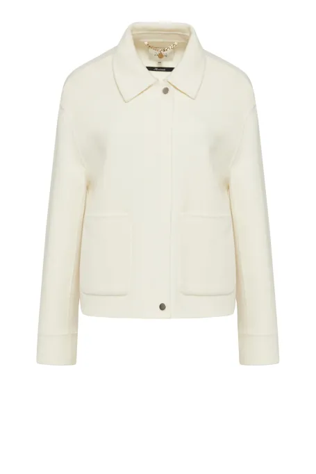 Weisse kurze Doubleface-Jacke