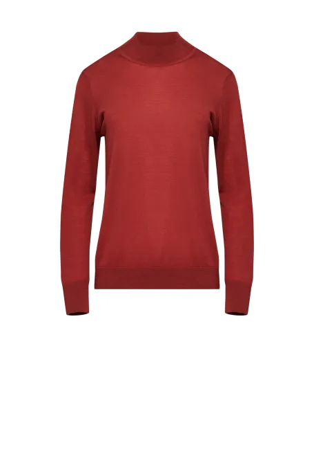 Pullover mit halbem Rollkragen aus Merinowolle