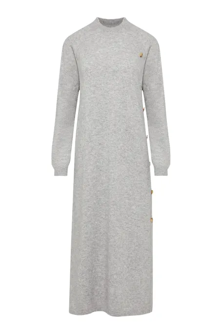 Graues Wollkleid mit Kaschmir